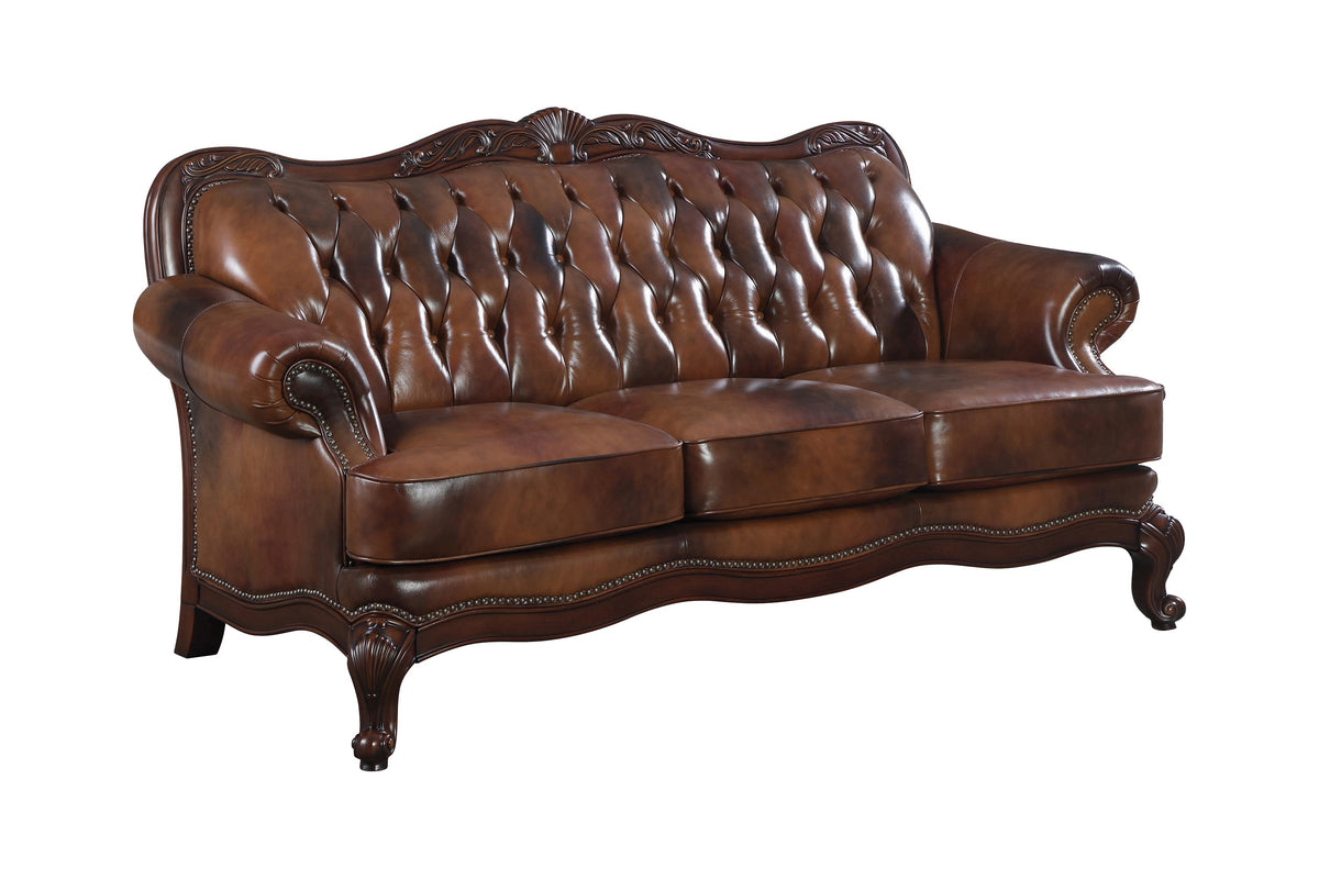 Coaster Victoria Rolled Arm Sofa Tri-tone and Brown Model 500681