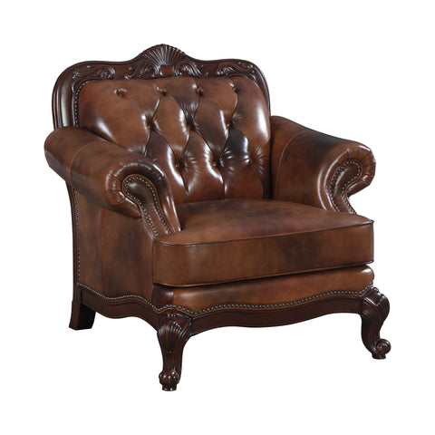 Coaster Victoria Rolled Arm Sofa Tri-tone and Brown Model 500681