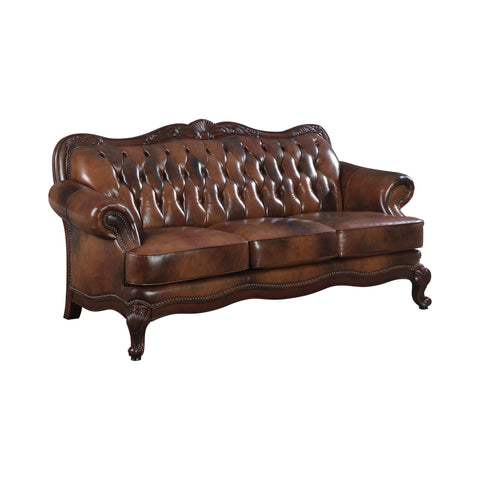 Coaster Victoria Rolled Arm Sofa Tri-tone and Brown Model 500681