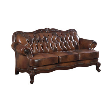 Coaster Victoria Rolled Arm Sofa Tri-tone and Brown Model 500681