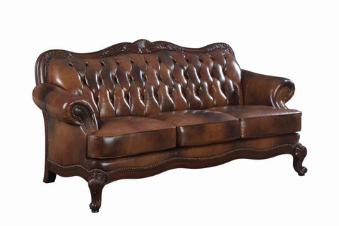 Coaster Victoria Rolled Arm Sofa Tri-tone and Brown Model 500681