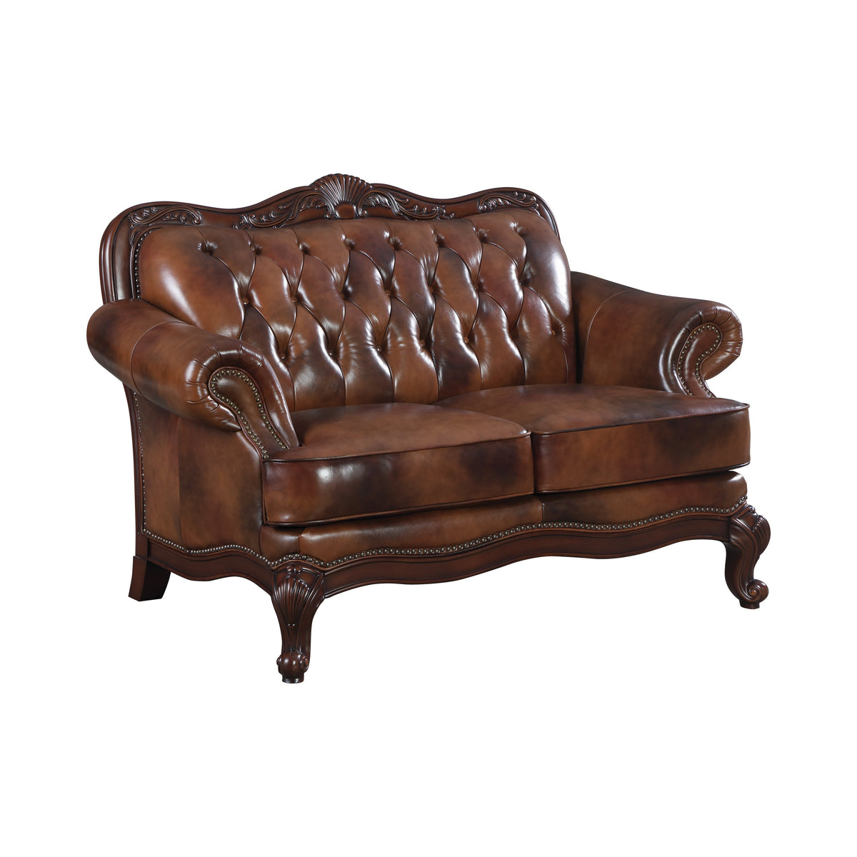 Coaster Victoria Tufted Back Loveseat Tri-tone and Brown Model 500682