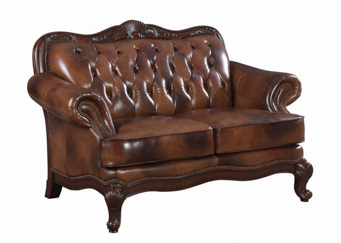 Coaster Victoria Tufted Back Loveseat Tri-tone and Brown Model 500682