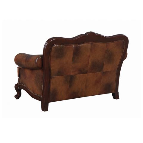 Coaster Victoria Tufted Back Loveseat Tri-tone and Brown Model 500682
