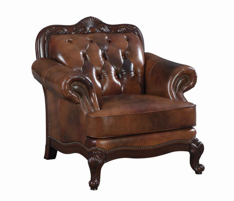 Coaster Victoria Rolled Arm Chair Tri-tone and Brown Model 500683