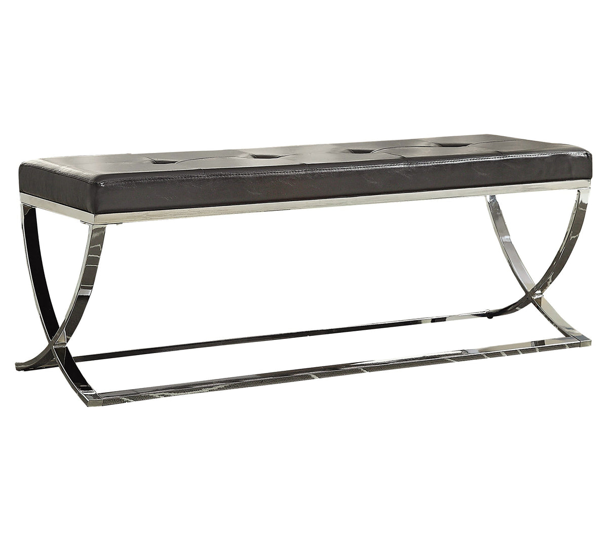 Coaster Walton Rectangle Upholstered Tufted Bench Black Model 501156
