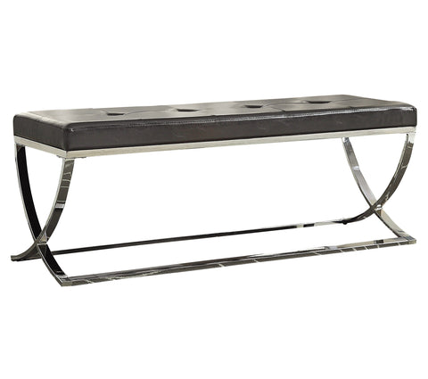 Coaster Walton Rectangle Upholstered Tufted Bench Black Model 501156