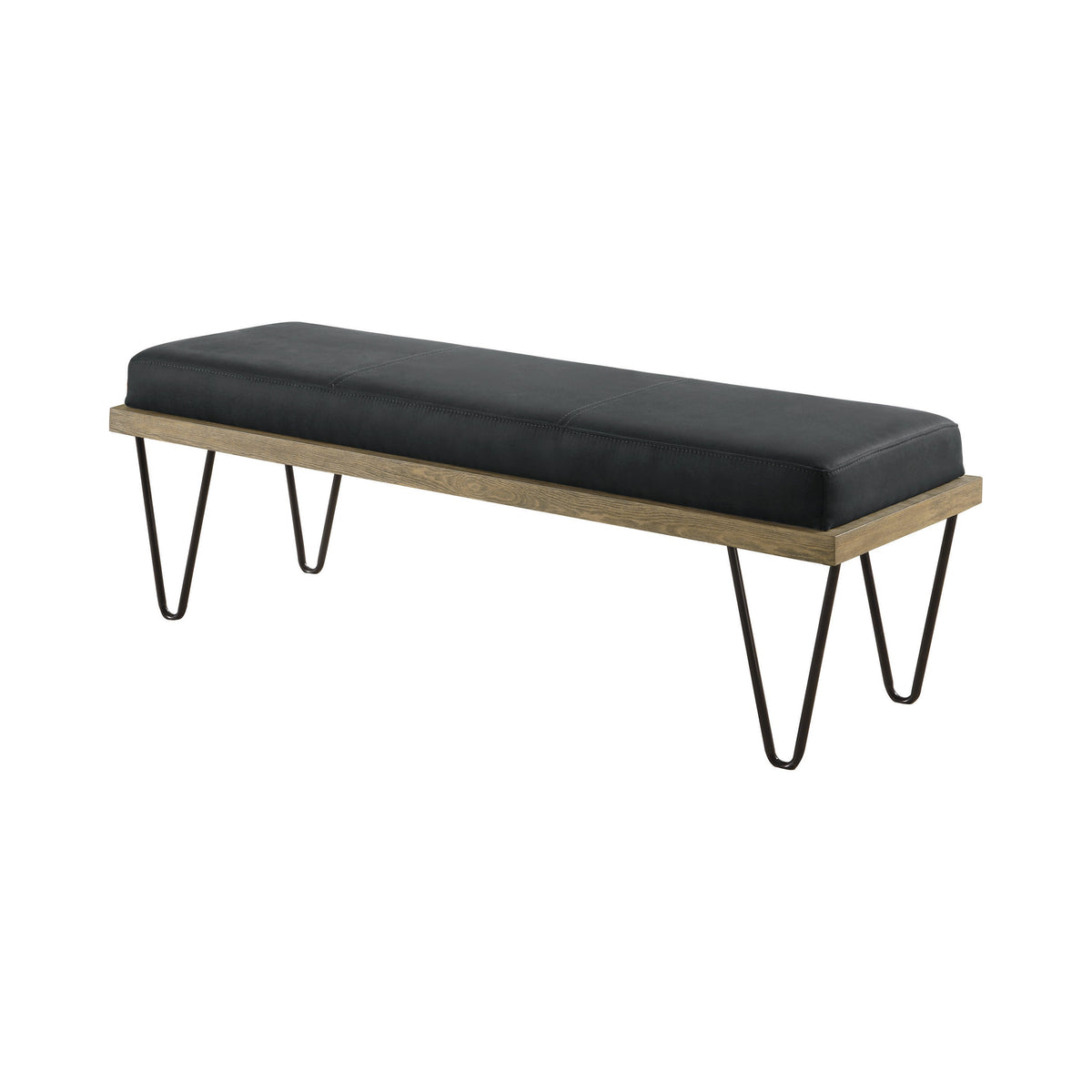 Coaster Chad Upholstered Bench with Hairpin Legs Dark Blue Model 501837