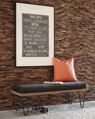 Coaster Chad Upholstered Bench with Hairpin Legs Dark Blue Model 501837