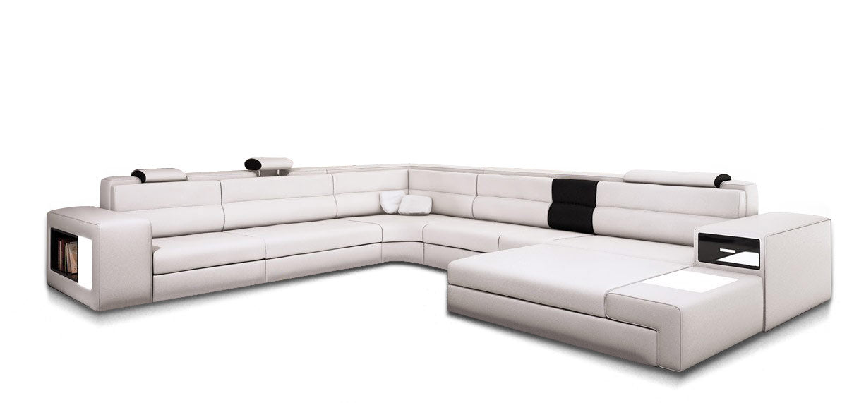 Bonded Leather Polaris Sectional Sofa In White Model VGEV5022-WHT-BL