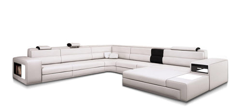 Bonded Leather Polaris Sectional Sofa In White Model VGEV5022-WHT-BL