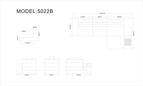 Divani Casa Polaris Mini Contemporary Orange Bonded Leather Right Facing Sectional Sofa Model VGEV5022B-ORG
