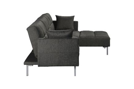 ACME Duzzy Dark Gray Fabric Duzzy Sectional Sofa Model 50485