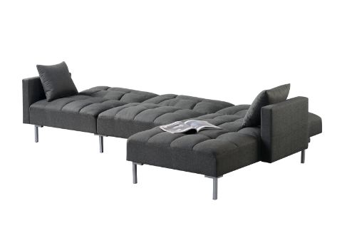 ACME Duzzy Dark Gray Fabric Duzzy Sectional Sofa Model 50485