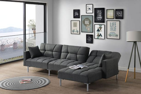 ACME Duzzy Dark Gray Fabric Duzzy Sectional Sofa Model 50485