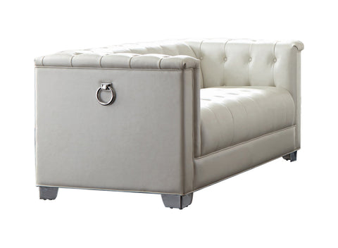 Coaster Chaviano Tufted Upholstered Sofa Pearl White Model 505391