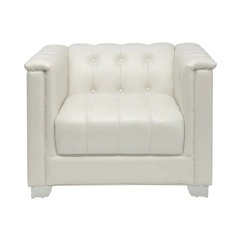 Coaster Chaviano Tufted Upholstered Sofa Pearl White Model 505391