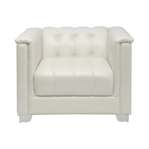 Coaster Chaviano Upholstered Tufted Living Room Set Pearl White Model 505391-S3