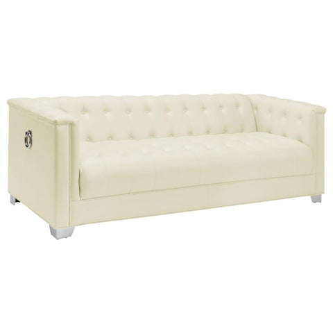 Coaster Chaviano Tufted Upholstered Sofa Pearl White Model 505391