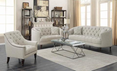 Coaster Avonlea Upholstered Tufted Living Room Set Grey Model 505641-S2