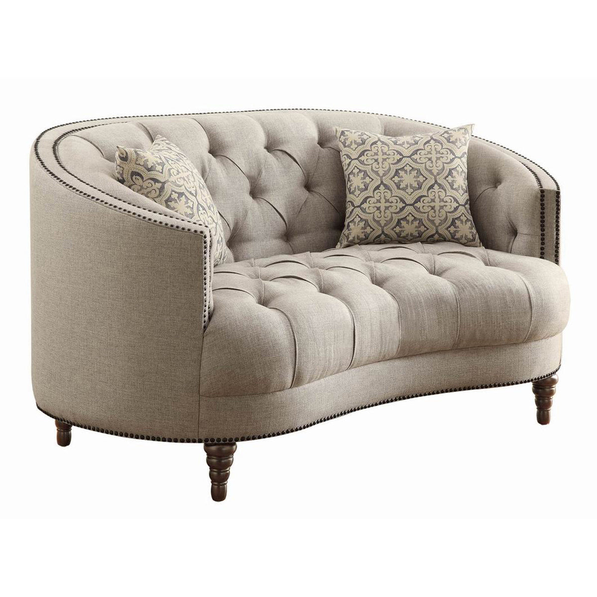 Coaster Avonlea Upholstered Tufted Living Room Set Grey Model 505641-S3