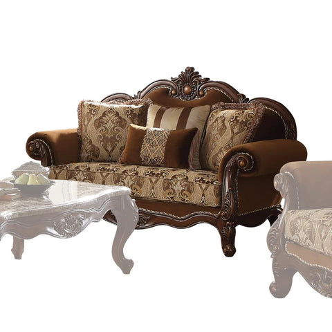 Jardena Fabric & Cherry Oak Loveseat Model 50656 By ACME Furniture