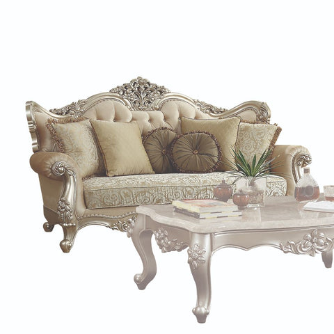 ACME Bently Fabric & Champagne Finish Bently Sofa Model 50660