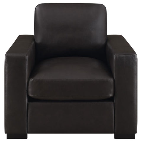 Coaster Boardmead Track Arms Upholstered Chair Dark Brown Model 506803