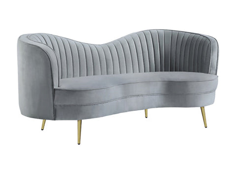 Coaster Sophia Upholstered Sofa with Camel Back Grey and Gold Model 506864