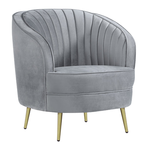 Coaster Sophia Upholstered Sofa with Camel Back Grey and Gold Model 506864