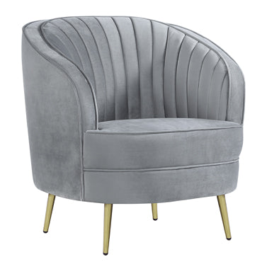 Coaster Sophia Upholstered Sofa with Camel Back Grey and Gold Model 506864