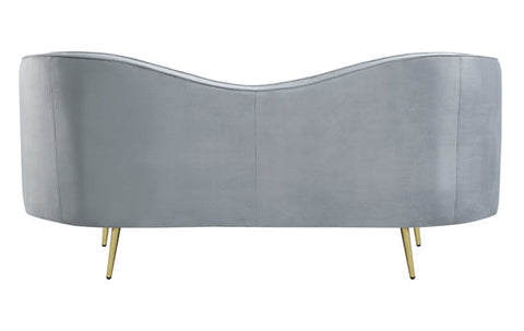 Coaster Sophia Upholstered Loveseat with Camel Back Grey and Gold Model 506865