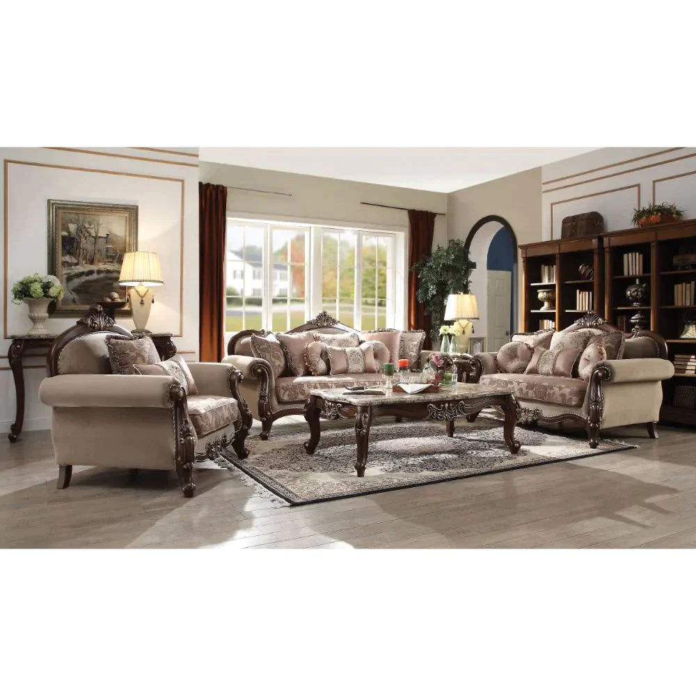 Mehadi Velvet & Walnut Sofa Model 50690 By ACME Furniture