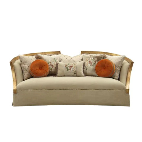 Daesha Tan Flannel & Antique Gold Sofa Model 50835 By ACME Furniture