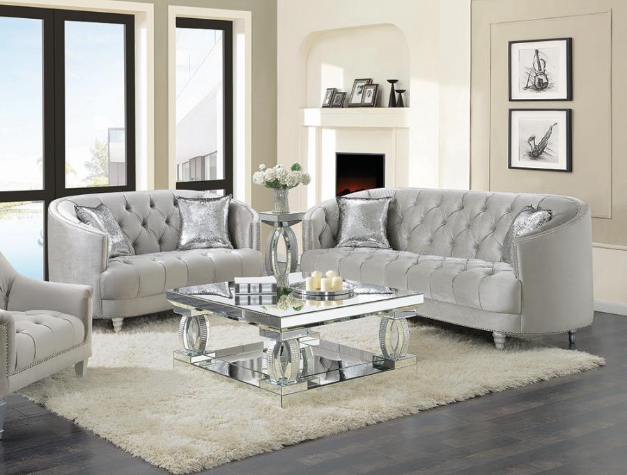 Coaster Avonlea 2-piece Tufted Living Room Set Grey Model 508461-S2