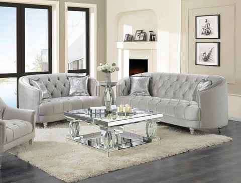 Coaster Avonlea 2-piece Tufted Living Room Set Grey Model 508461-S2