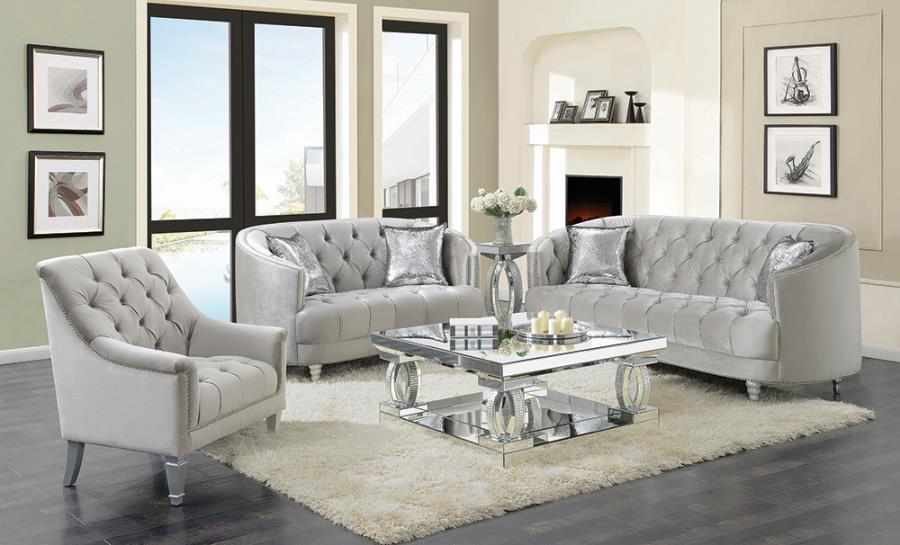 Coaster Avonlea 3-piece Tufted Living Room Set Grey Model 508461-S3