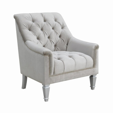Coaster Avonlea Sloped Arm Tufted Chair Grey Model 508463
