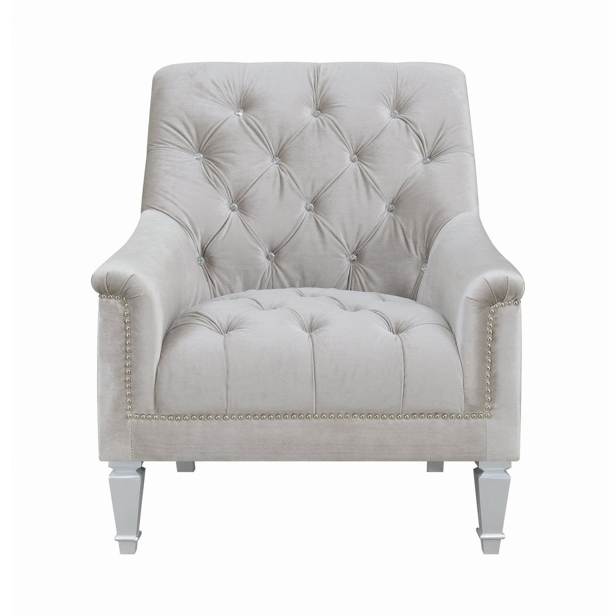 Coaster Avonlea Sloped Arm Tufted Chair Grey Model 508463