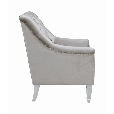 Coaster Avonlea Sloped Arm Tufted Chair Grey Model 508463