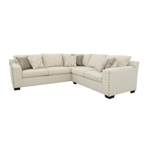 Coaster Aria L-shaped Sectional with Nailhead Oatmeal Model 508610