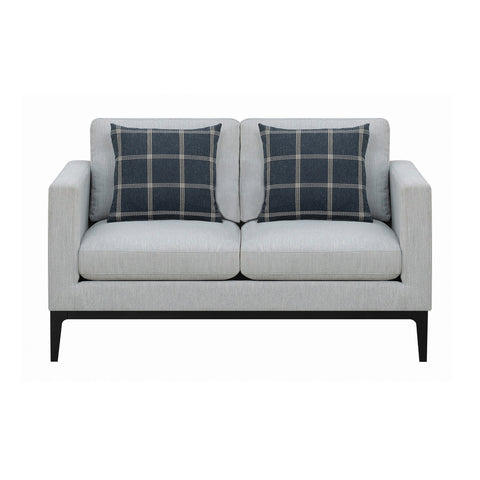 Coaster Apperson Cushioned Back Loveseat Light Grey Model 508682