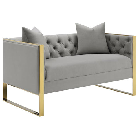Coaster Eastbrook Tufted Back Loveseat Grey Model 509112