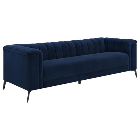 Coaster Chalet Tuxedo Arm Sofa Blue Model 509211