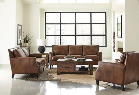 Coaster Leaton 2-piece Recessed Arms Living Room Set Brown Sugar Model 509441-S2