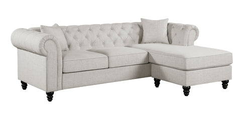 Coaster Cecilia Upholstered Tufted Sectional Oatmeal Model 509457