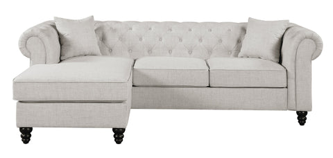 Coaster Cecilia Upholstered Tufted Sectional Oatmeal Model 509457