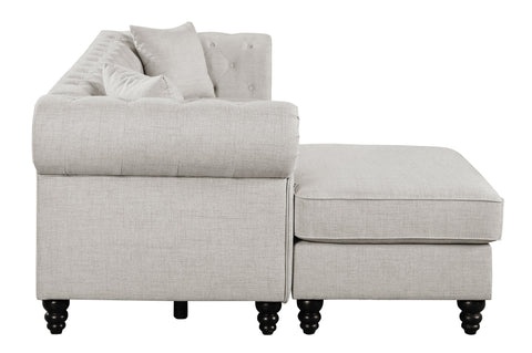 Coaster Cecilia Upholstered Tufted Sectional Oatmeal Model 509457