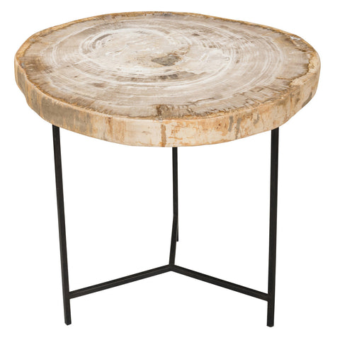 Classic Home Riley Petrified Wood Accent Table Large Model 51000045