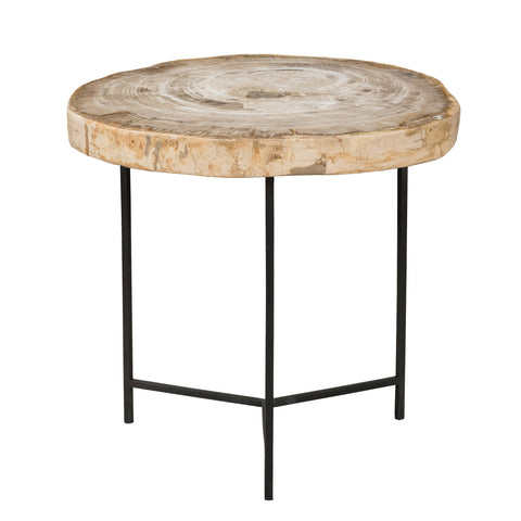Classic Home Riley Petrified Wood Accent Table Large Model 51000045
